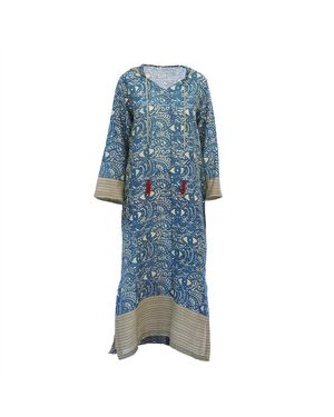 Tiger and the Monkey Neutrals The Laura Kaftan Dress - Blue