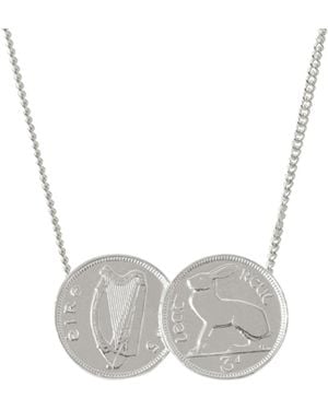 Katie Mullally 3D Double Irish Coin Necklace - Grey