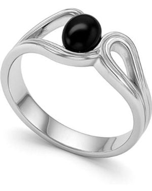 FV Jewellery La Stele Onyx Oval And Twist Ring - Metallic