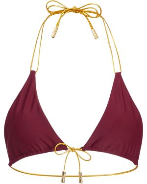 Capri Swim™ Wine & Chocolate Reversible Bikini Top - Red