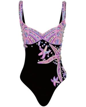 Oceanus Selene Sea Shell Swimsuit - Black
