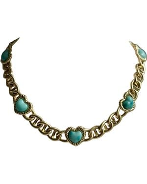 Laura Gray Sloan Heart Necklace/ Light - Metallic