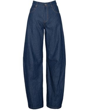 Ofuure Denim Pinstripe Ira Pants - Blue