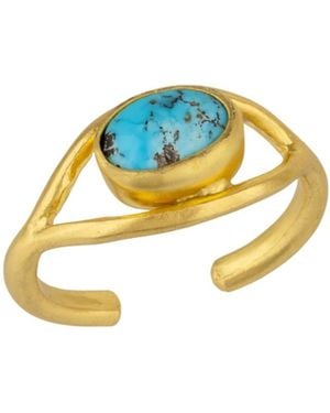 Mejoma Aqua Swirl Elegance Wave Ring - Metallic