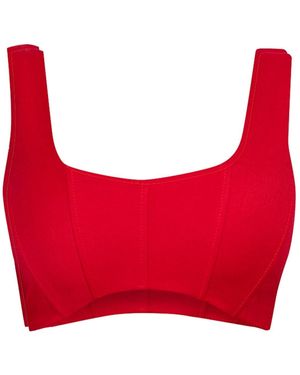 Cliché Reborn Corset Crop Top - Red