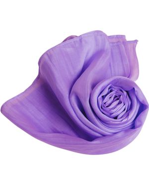 Silk and Bears Hand-Dyed Silk Evening Shawl – Mulberry Silk Scarf - Purple