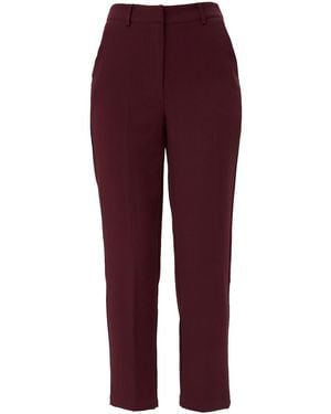 Smart and Joy Tapered Capri Trousers -Burgundy