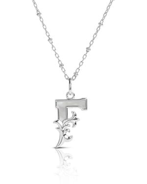 Kasun Solid F Initial Necklace With Mother Of Pearl - Metallic