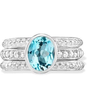 Dower & Hall Tranquility Twinkle Stacking Rings Set - Blue