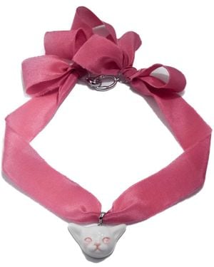 H2 Studio Angry Puss Hot Silk Necklace - Pink