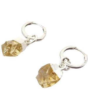 Sophelia Raw Citrine November Birthstone Huggies - Metallic