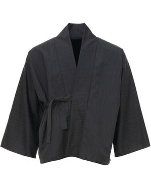 MOE Graphite Stripe Wool Jacket Reversible - Black
