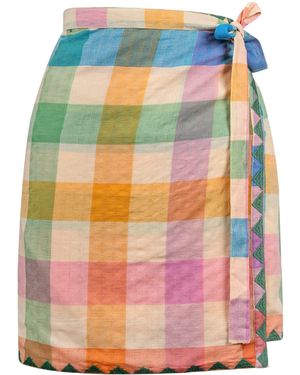 SUNSHINE TIENDA Plaid Marina Sarong - Blue