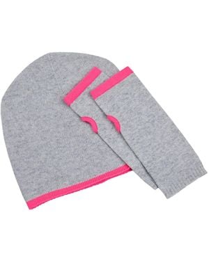Cove Cashmere & Beanie & Wrist Warmer Set - Grey