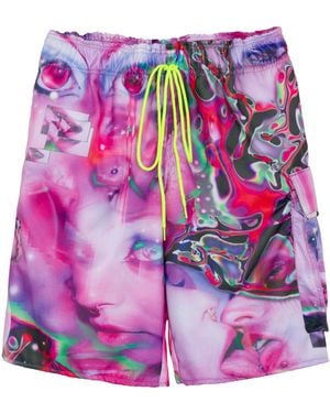 Paloma Lira Three Way Punk Kiss Long Shorts - Purple