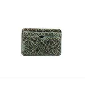 godi. Hair-On Hide Leather Cardholder – Slim Cowhide Wallet - Green