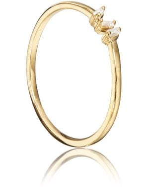 Lily & Roo Three Baguette Diamond Style Ring - Metallic