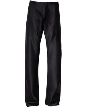 Self-Adore Olivette Satin Trousers - Black
