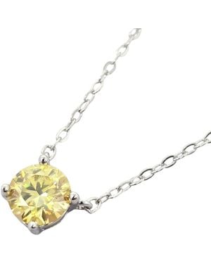 Harfi Citrine Moissanite Crystal Sterling Necklace - Metallic