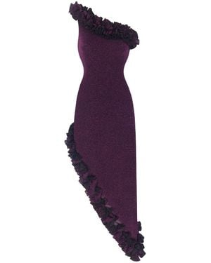 Nur Karaata Florentina Long Sparkle Dress - Purple