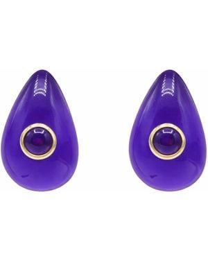 Michael Nash Jewelry Rosamund Amethyst Resin Pierced Earrings - Purple