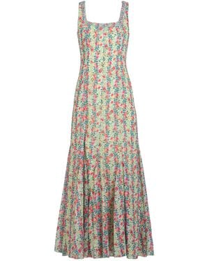 Rose & Nancy Annie Fit & Flare Hand Embellished Fruit Floral Print Maxi Dress - Natural