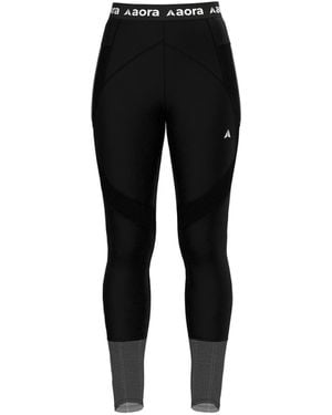 Aora Athletics Mesh Performance Eco-Friendly Tights For – Sculpting High-Support Leggings With Breathable Mesh Panels - Black