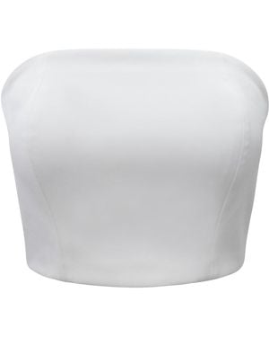 Riviera Soirée Olivia Satin Strapless Top - White