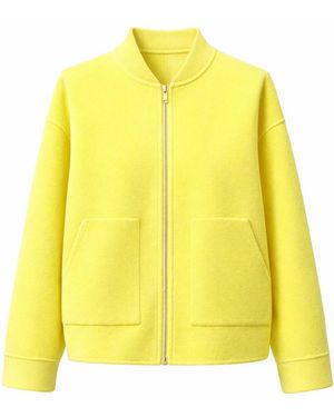 Guards London Tallulah Wool Cashmere Zip Jacket - Yellow