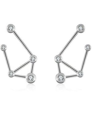 Genevieve Collection Libra Zodiac Constellation Earring 18K & Diamond - Metallic