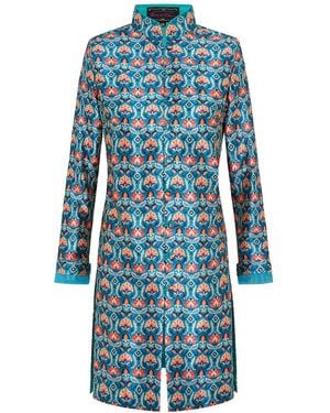 Beatrice von Tresckow Jade Alejandra Nehru Silk Coat - Blue