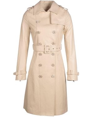 Santinni Neutrals 'Belle Du Jour' 100% Leather Trench Coat - Natural