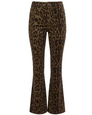 Traffic People Bet Lynch Lives Leopard Print Staunch Flared Trousers - Brown