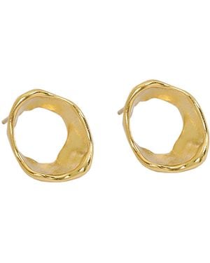 Janus Edinburgh Findhorn Vermeil Sterling Textured Circle Whirlpool Earrings - Metallic