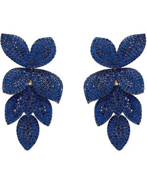 LÁTELITA London Petal Cascading Flower Earrings Sapphire Cz - Blue