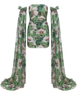 Nur Karaata Poppy Reverie Dress - Green
