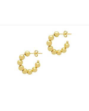 The Hoop Station Bead Hoop Earrings - Black