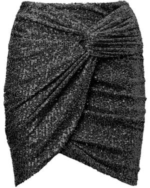 BLUZAT Sequin Knotted Skirt - Black