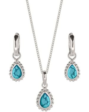 Charlotte's Web Jewellery December Birthstone Sterling Necklace And Earring Set - Blue