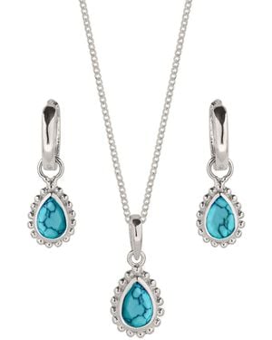 Charlotte's Web Jewellery December Birthstone Sterling Necklace And Earring Set - Blue