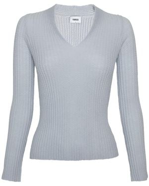 Vænn Alexandra Merino Wool V Neck Jumper Dove - Blue