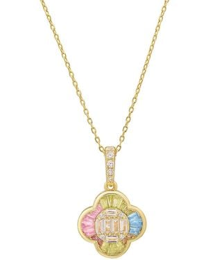 Kylie Harper Pastel Multi-colour Sapphire Clover Necklace - Metallic