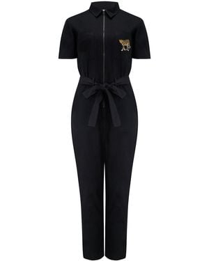 Sugarhill Billy Boilersuit, Leopard Pocket - Black