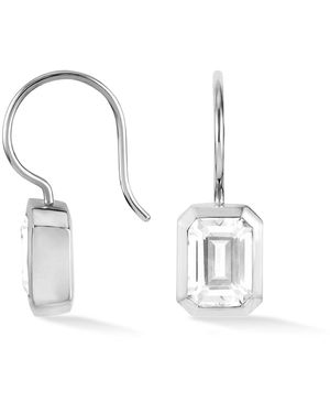 Dower & Hall Octagon Topaz Earrings - White