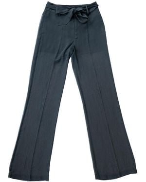 Circular Path Sheer Pant With Belt - Blue