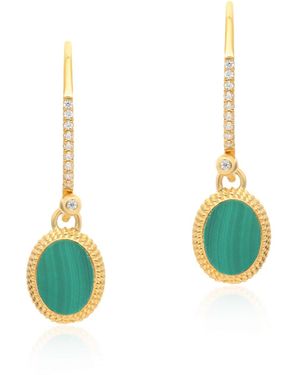 Preeti Sandhu Ara Woven Malachite Drop Earrings - Green
