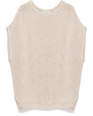 Peraluna Neutrals Fiona Openwork Knit Tunic - Natural