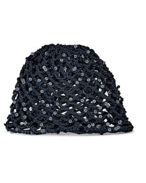 Springmoonatelier Handmade Mesh Summer Hat – Sparkling Beach And Festival Hair Accessory - Blue