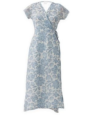 REISTOR Maxi Wrap Dress - Blue