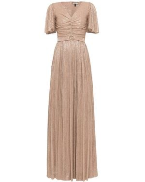 Nissa Neutrals Sequin-Applique Maxi Dress - Natural
